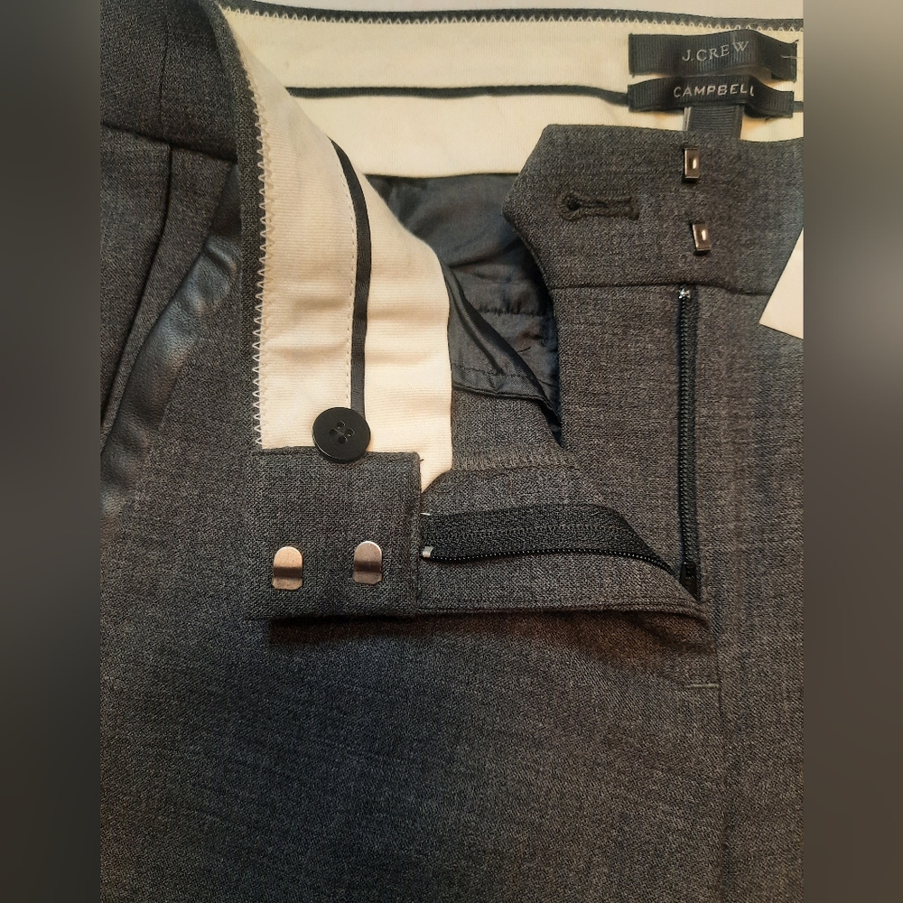 J. Crew | Campbell Tuxedo Dress Pants with Faux Leather Sides Size 2 - Picture 7 of 16